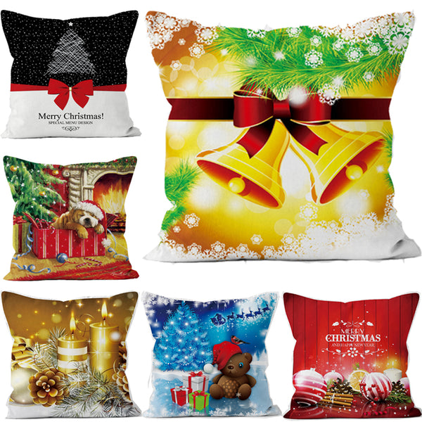 2017 Christmas Decorative for Home Short Plush Santa Claus Pillows Cover Set Xmas Style Soft Cushion Cover Pillowcase 45*45cm